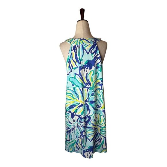 Lilly Pulitzer Dress Women Medium Blue Achelle Pool Blue Stay Cool Swing Mini - Picture 3 of 11